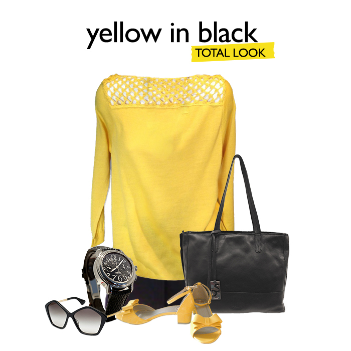 Total Look Yellow in black